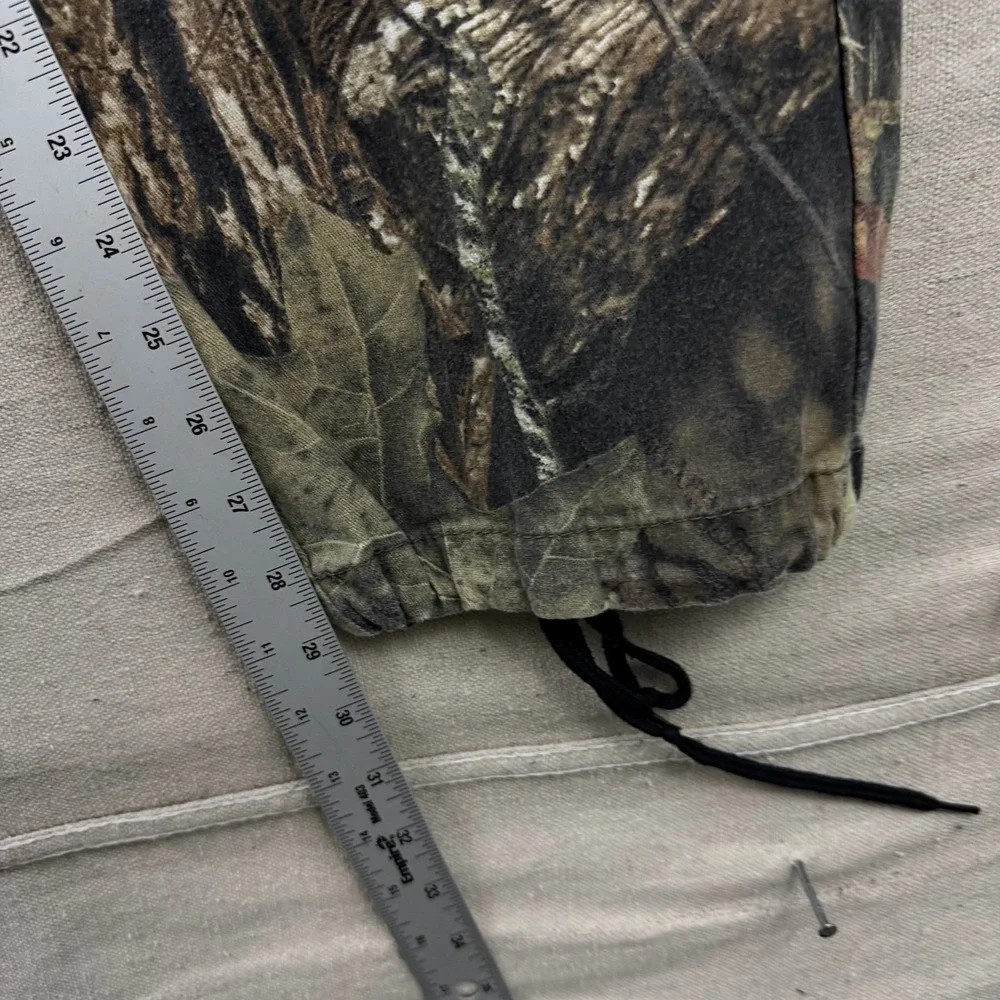 Mossy Oak Cargo Pants Mens 31x29 Camo Brown Green Drawstring Hem Outdoor Utility